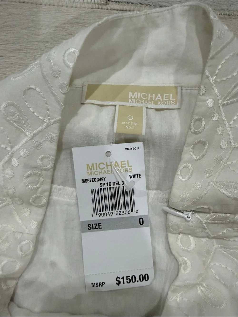 Michael Kors White Eyelet Tiered Mini Skirt